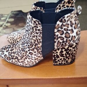 Cupid Leopard Print Ankle Booties